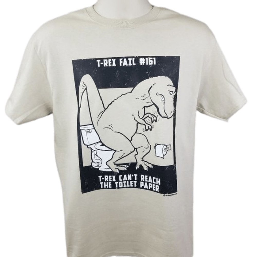 4 T-Rex Fail #161 T-Rex Can't Reach The Toilet Paper Graphic Shirt Dinosaur